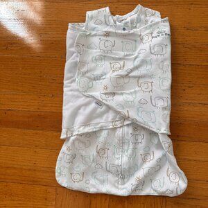 HALO Elephants 100% Cotton Baby Swaddle Inverted Zipper Size Newborn